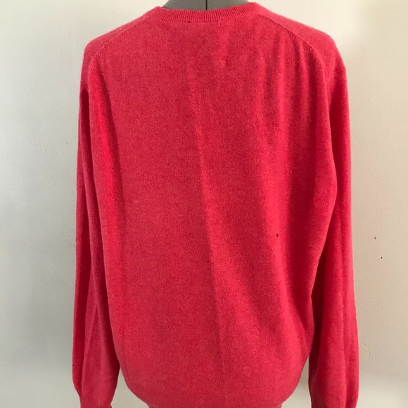 Jos A Bank Classic Collection Sz M Mens V Neck Cashmere Sweater Rose Color - Picture 4 of 9